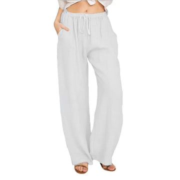 Wide-Leg Elastic Trousers